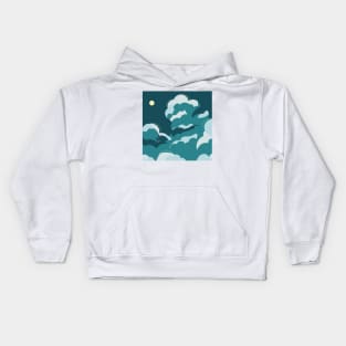 Clouds at night illustration Kids Hoodie